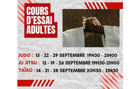 Cours d essai Adultes Judo Jiu Taiso