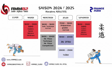 HORAIRES ADULTES